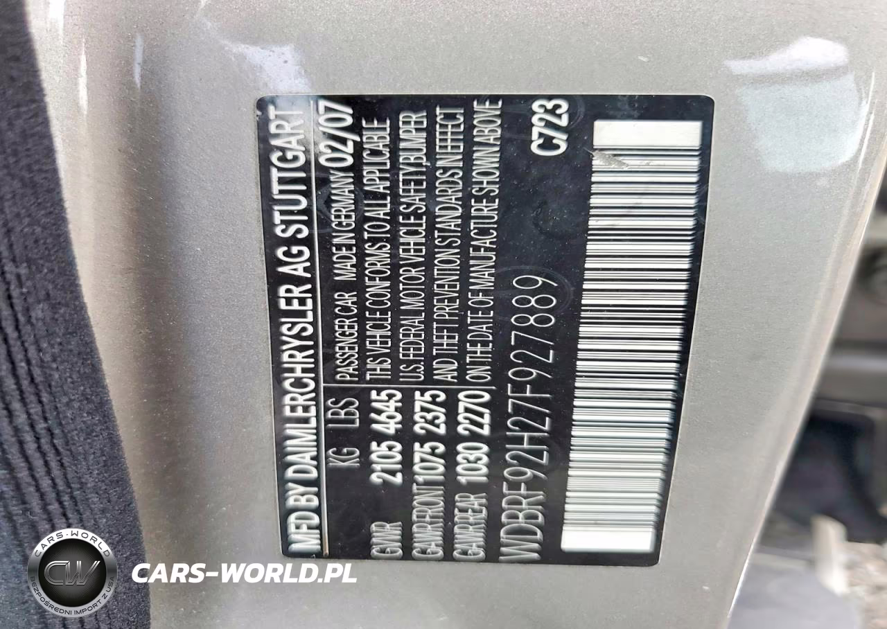 2007 Mercedes-Benz C 280 4Matic VIN:WDBRF92H27F927889 - 12