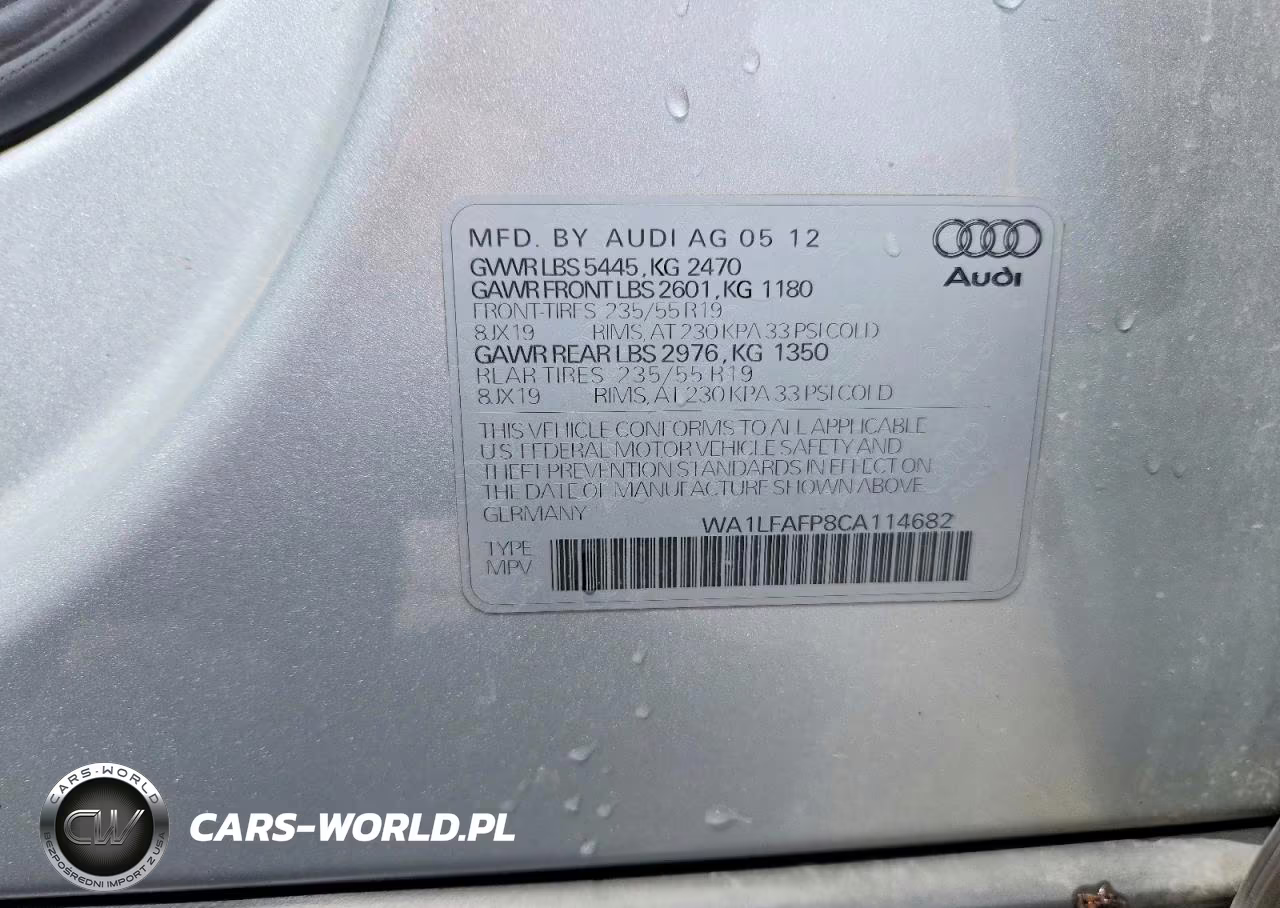 2012 Audi Q5 Premium Plus VIN:WA1LFAFP8CA114682 - 13