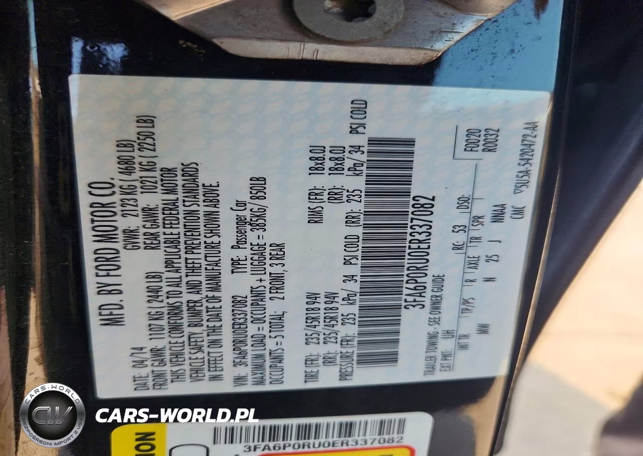 2014 Ford Fusion Titanium Hev VIN:3FA6P0RU0ER337082 - 12