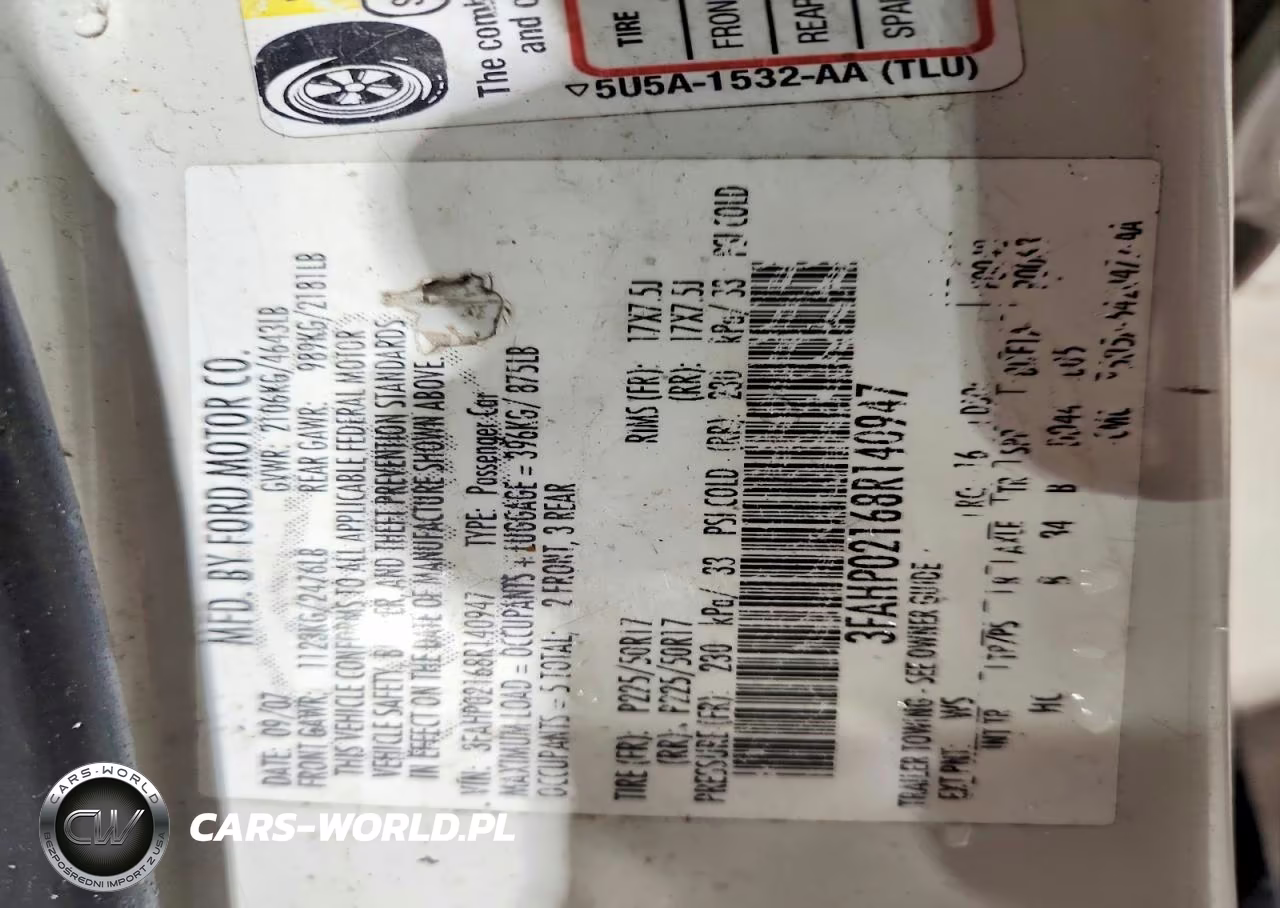 2008 Ford Fusion VIN:3FAHP02168R140947 - 12