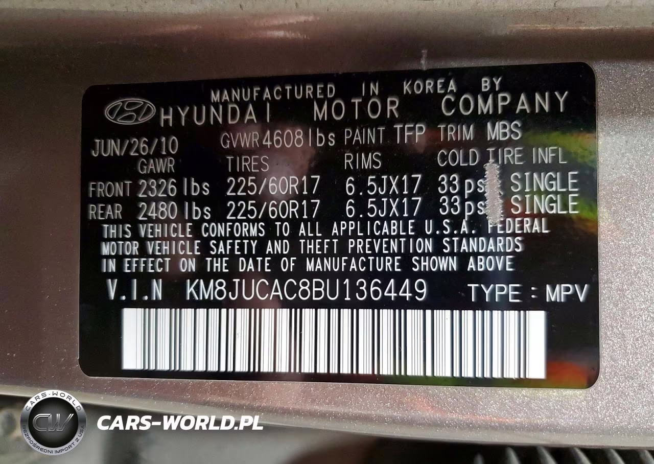 2011 Hyundai Tucson Gls VIN:KM8JUCAC8BU136449 - 14