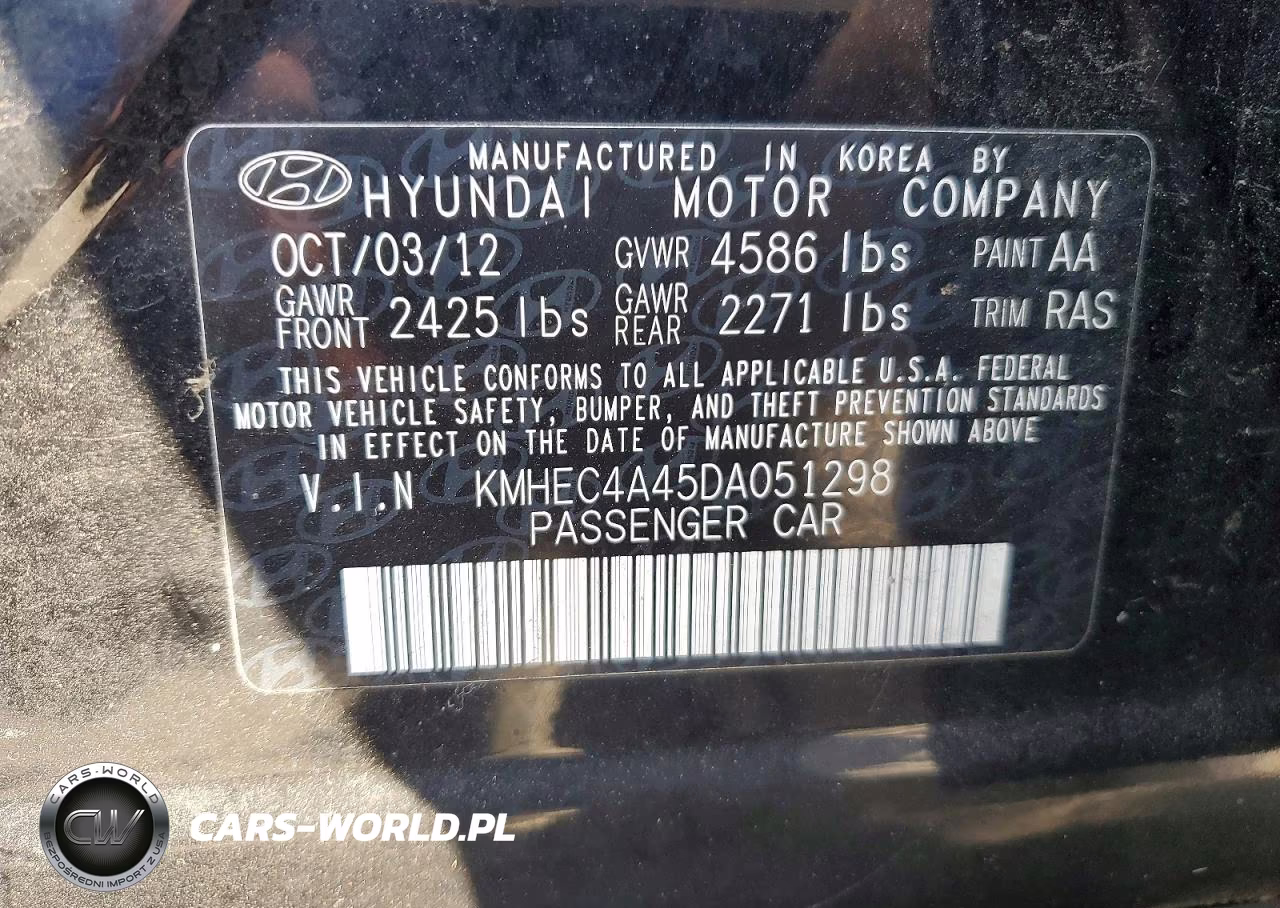2013 Hyundai Sonata Hybrid VIN:KMHEC4A45DA051298 - 12