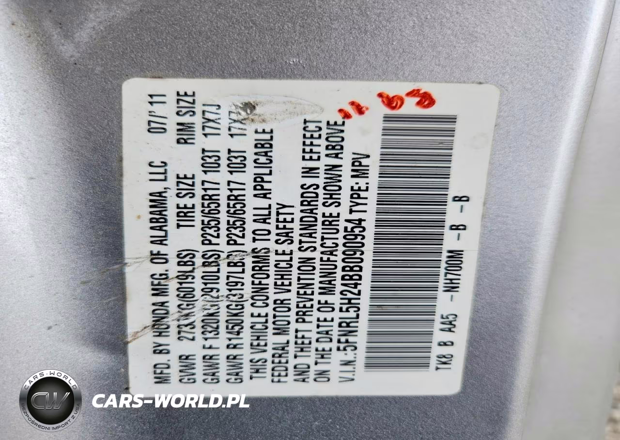 2011 Honda Odyssey Lx VIN:5FNRL5H24BB090954 - 13