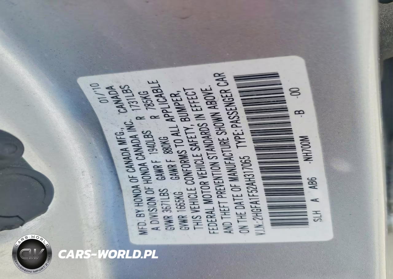 2010 Honda Civic Lx VIN:2HGFA1F52AH317065 - 12