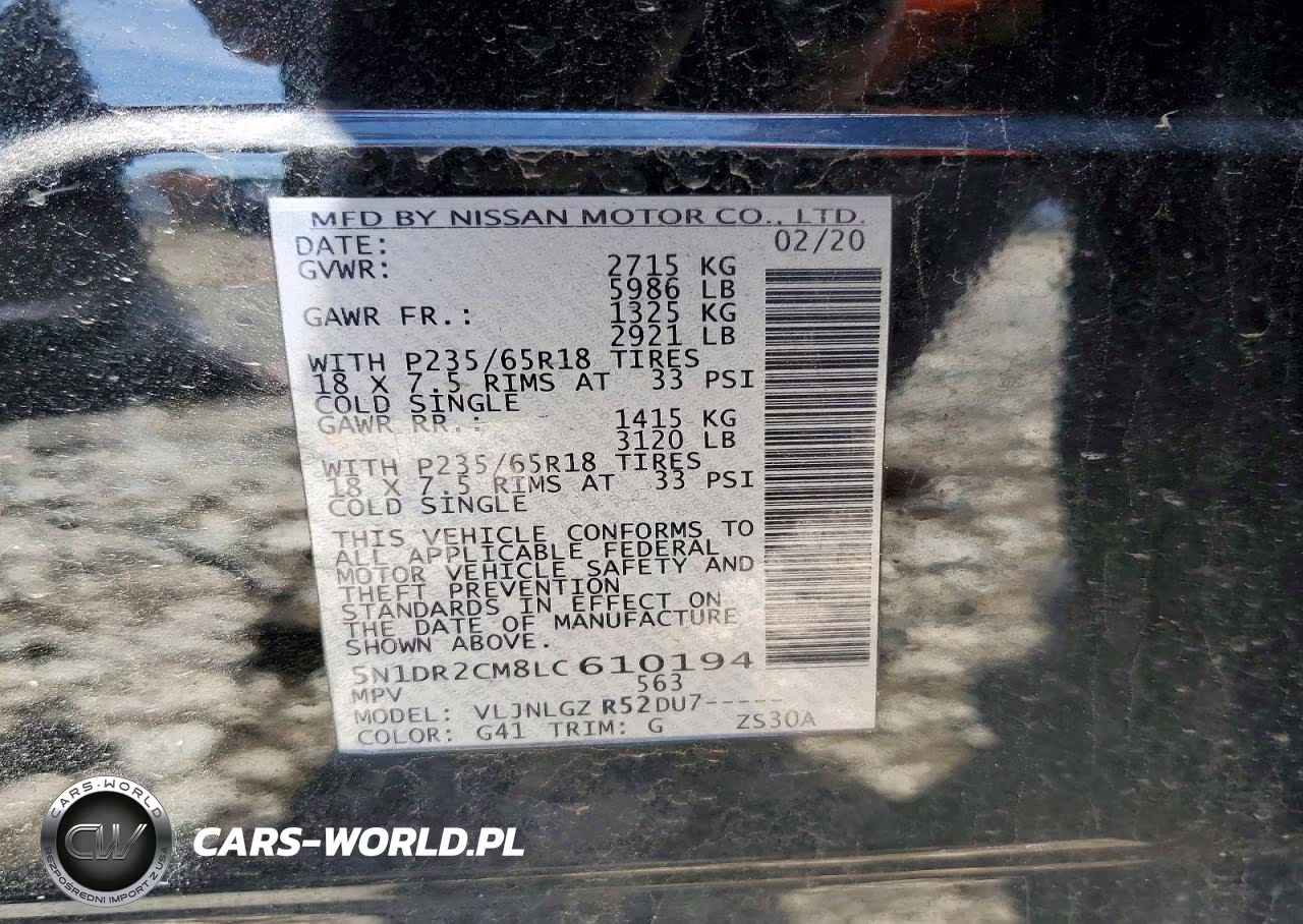 2020 Nissan Pathfinder Sl VIN:5N1DR2CM8LC610194 - 14