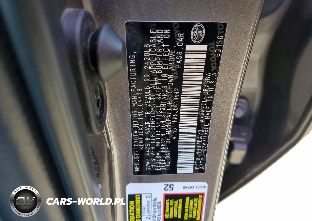 2018 Toyota Camry Se VIN:4T1B11HK9JU618442 - 12