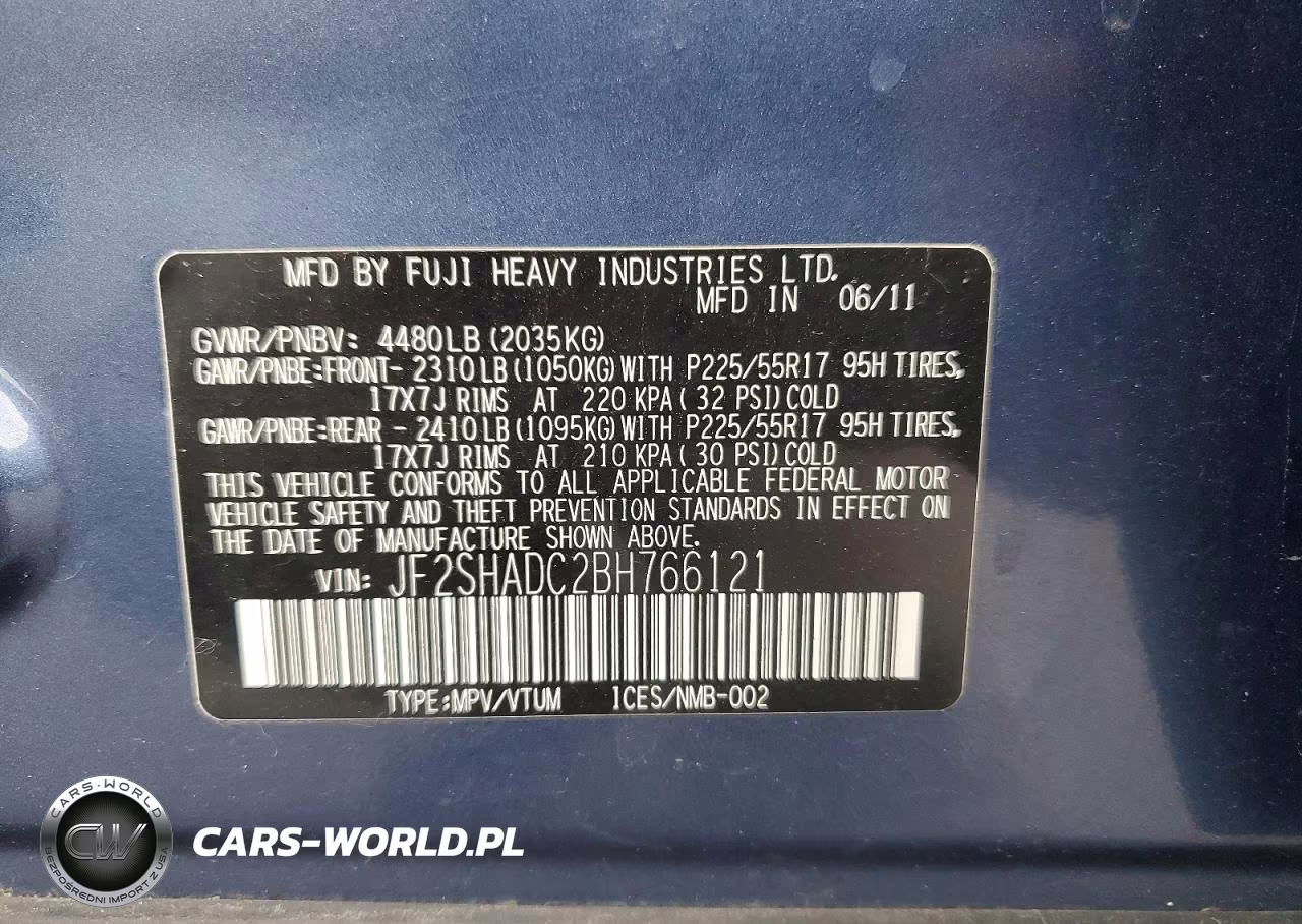 2011 Subaru Forester 2.5X Premium VIN:JF2SHADC2BH766121 - 12