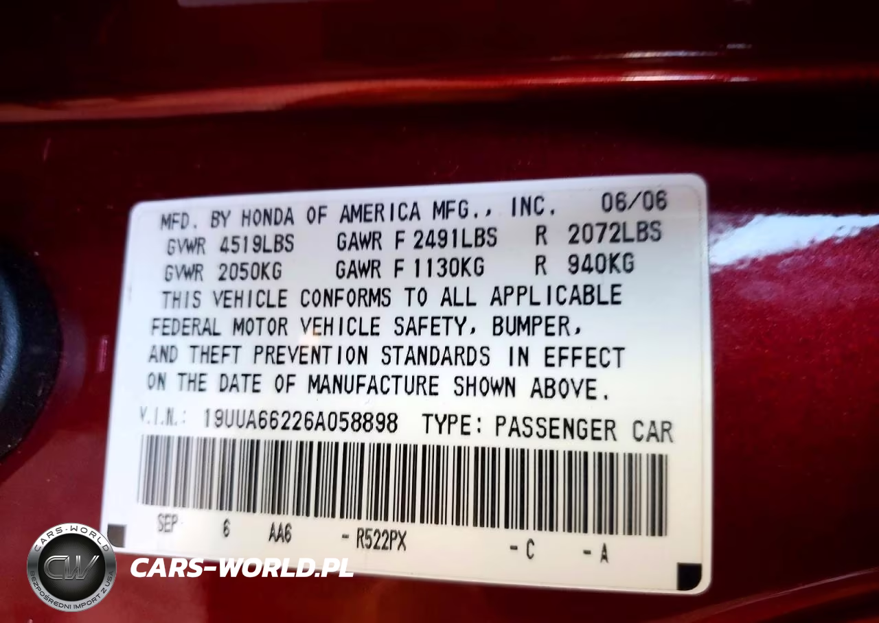 2006 Acura 3.2Tl VIN:19UUA66226A058898 - 13