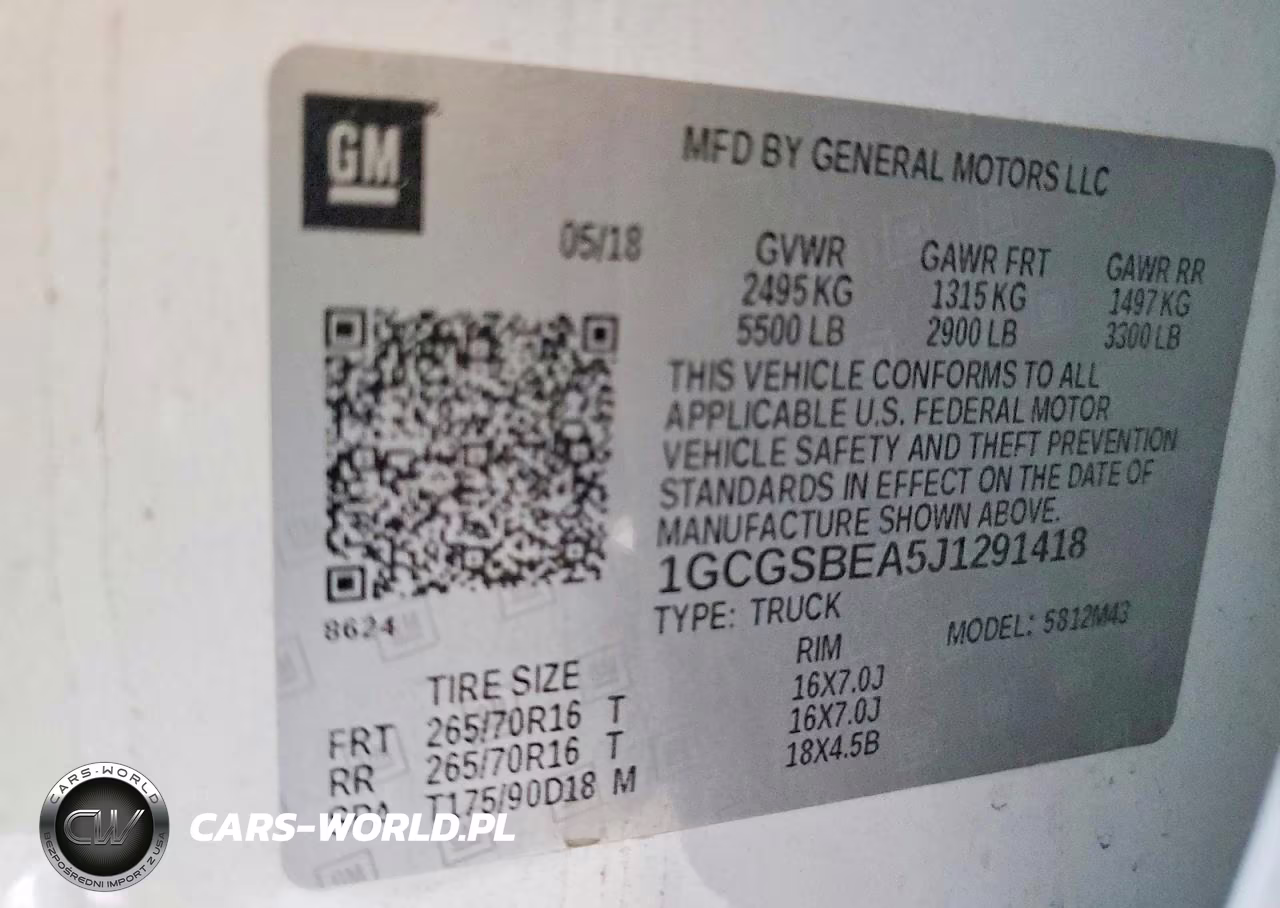 2018 Chevrolet Colorado Wt VIN:1GCGSBEA5J1291418 - 12