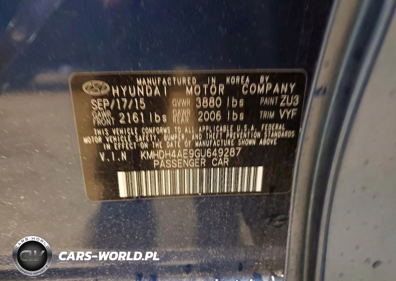 2016 Hyundai Elantra Se VIN:KMHDH4AE9GU649287 - 12