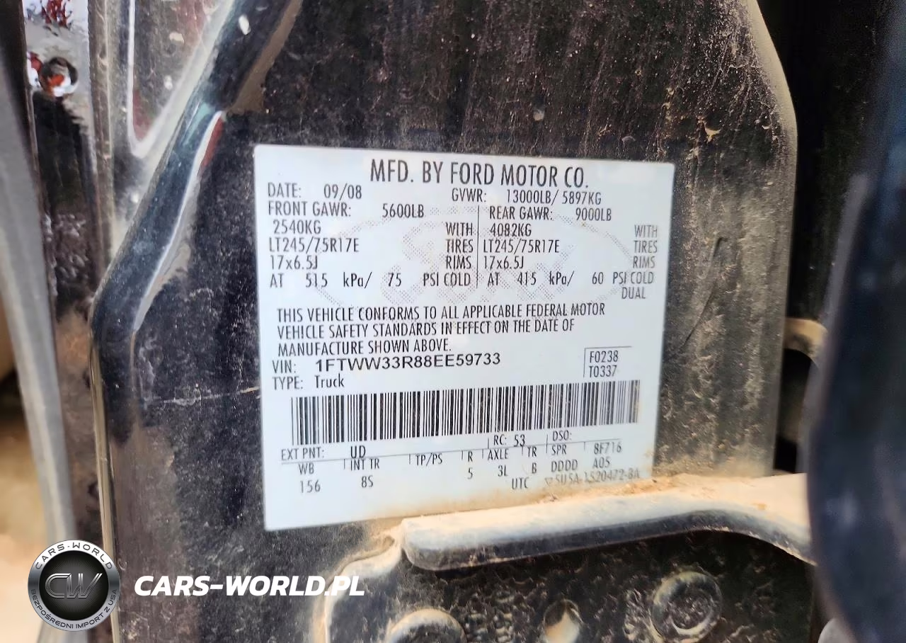 2008 Ford F350 Super Duty VIN:1FTWW33R88EE59733 - 12