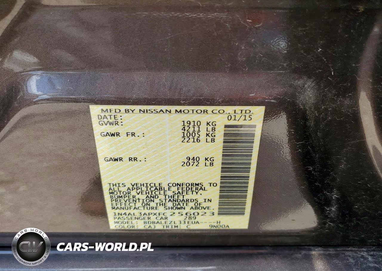 2015 Nissan Altima 2.5 S VIN:1N4AL3APXFC256023 - 12