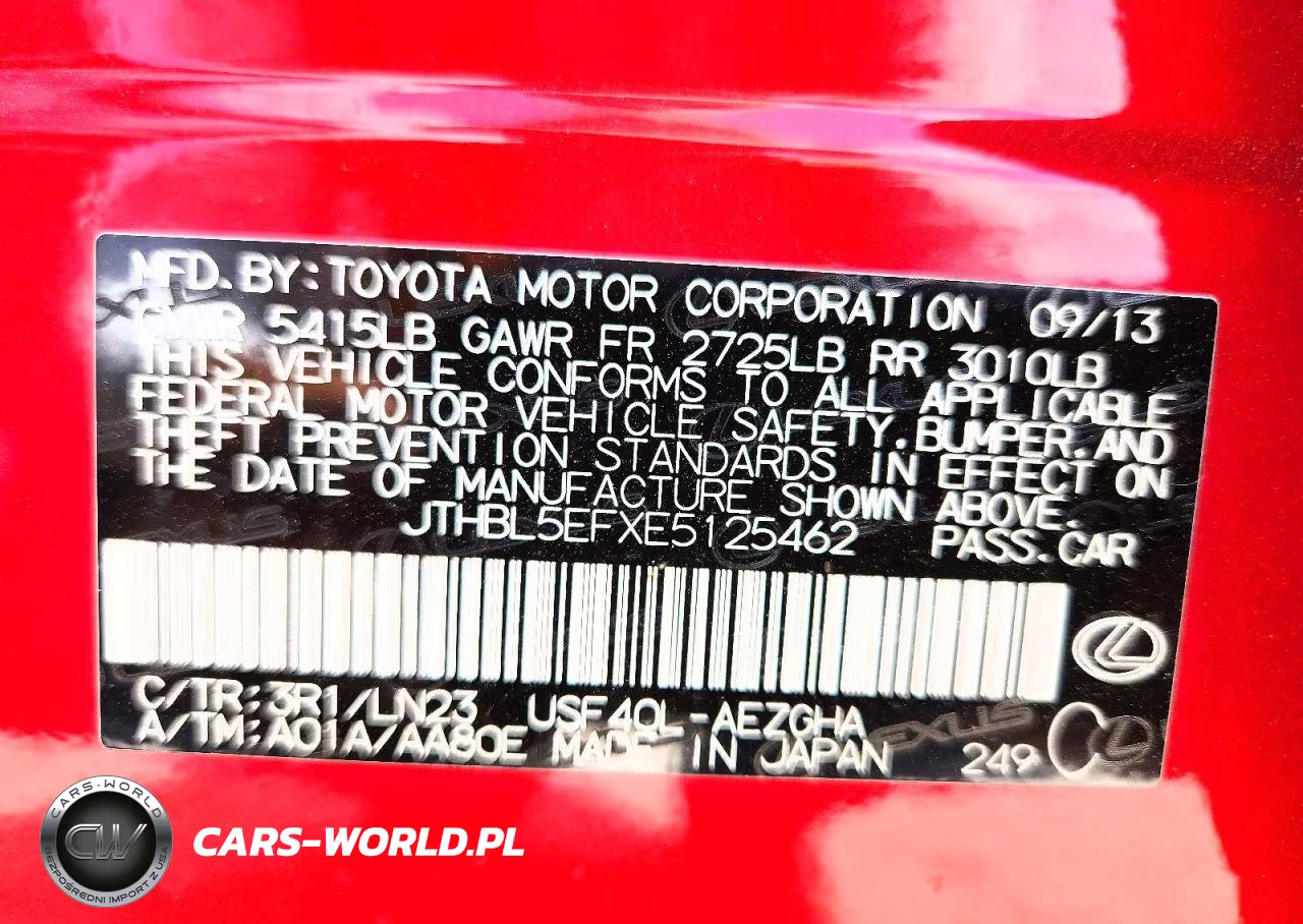2014 Lexus Ls 500 VIN:JTHBL5EFXE5125462 - 13