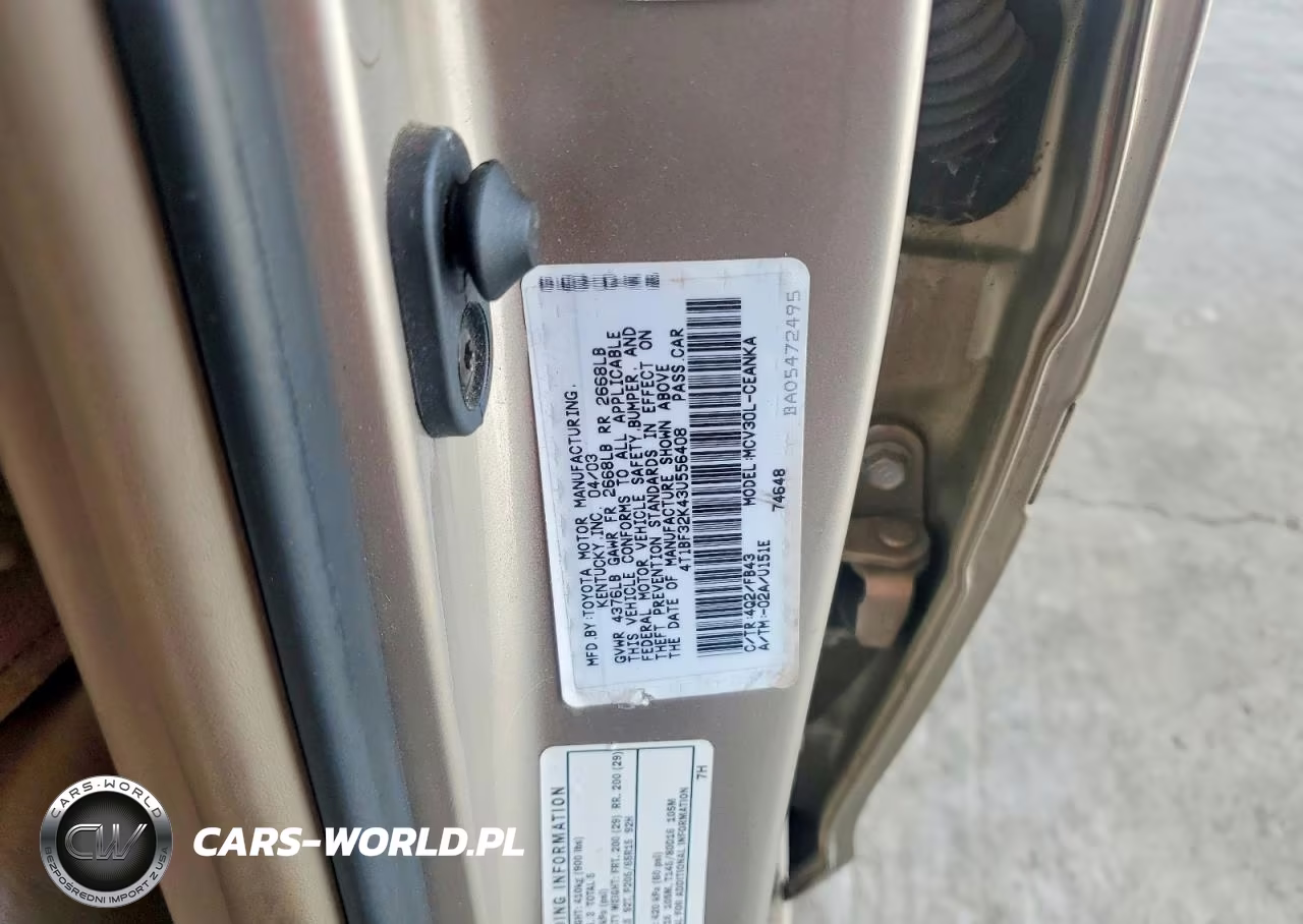 2003 Toyota Camry Le V6 VIN:4T1BF32K43U556408 - 12
