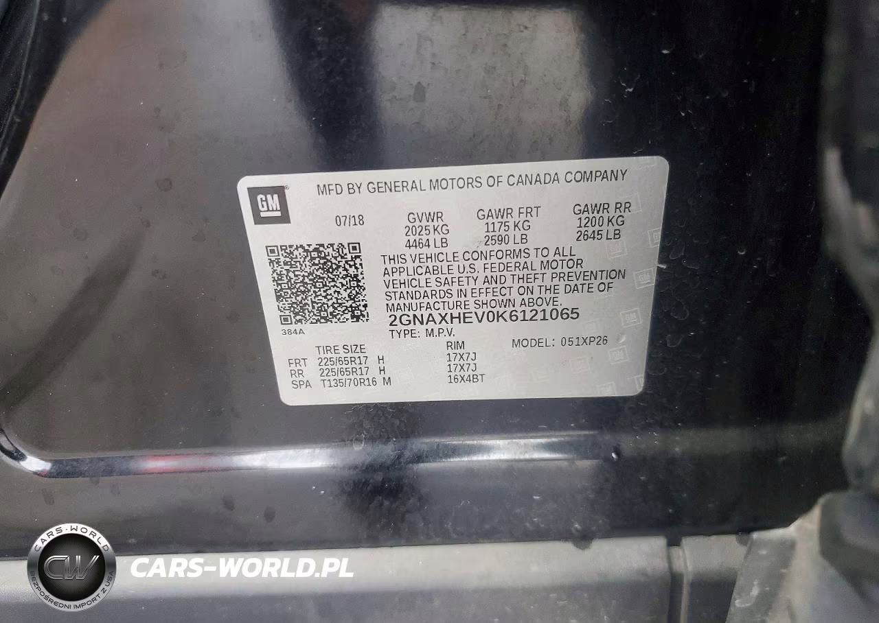 2019 Chevrolet Equinox Ls VIN:2GNAXHEV0K6121065 - 12
