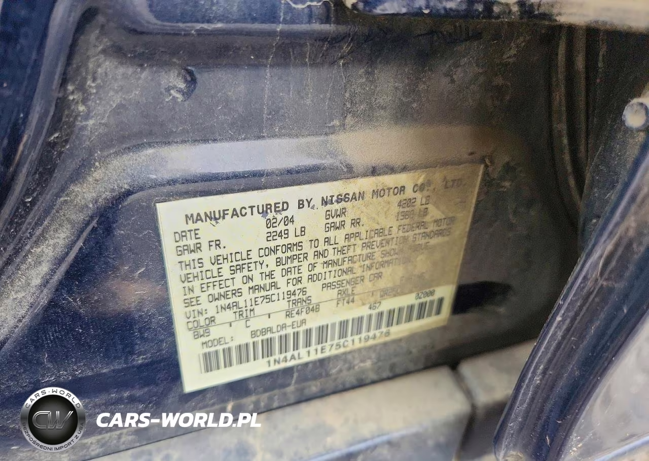 2005 Nissan Altima 2.5 VIN:1N4AL11E75C119476 - 12