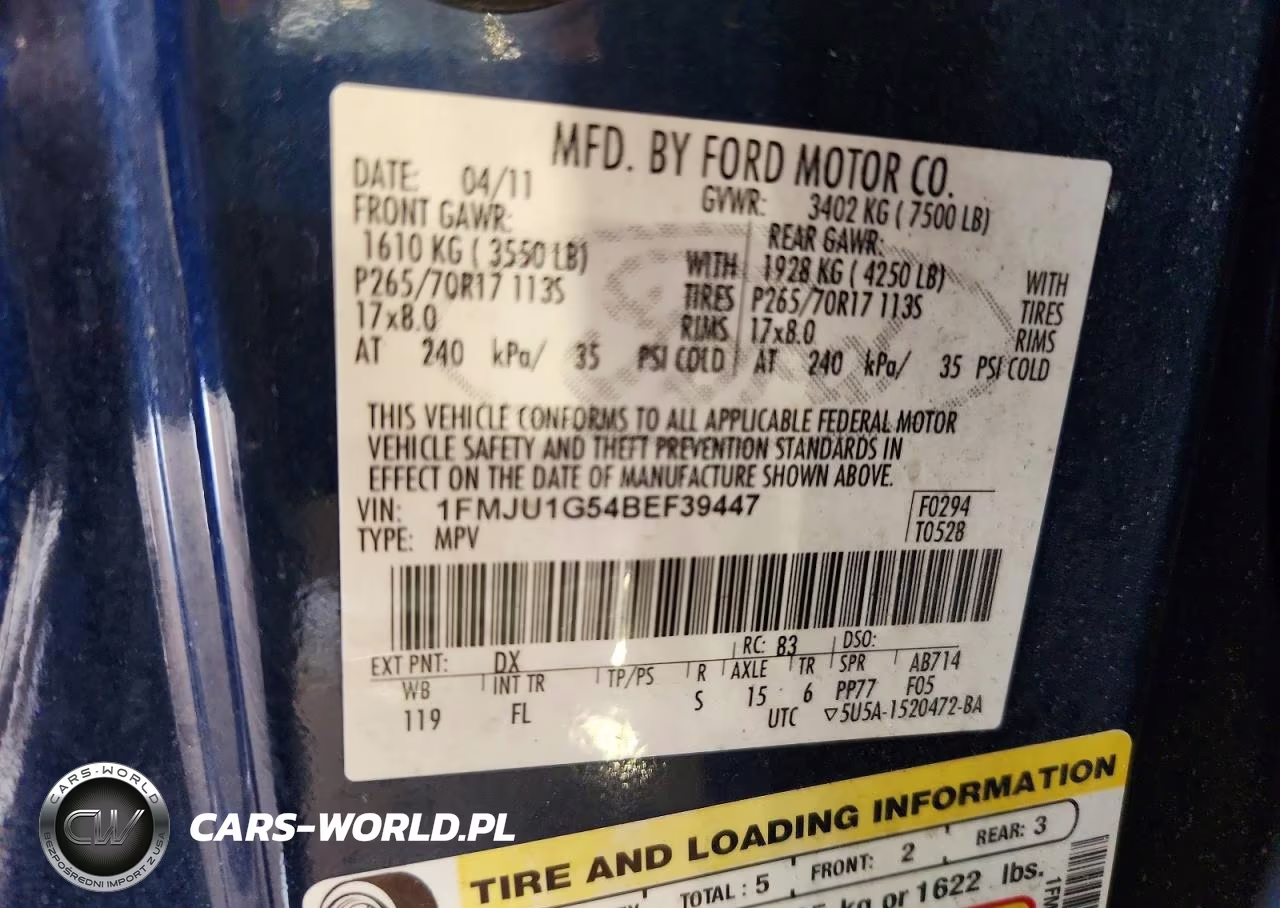 2011 Ford Expedition Xl VIN:1FMJU1G54BEF39447 - 13