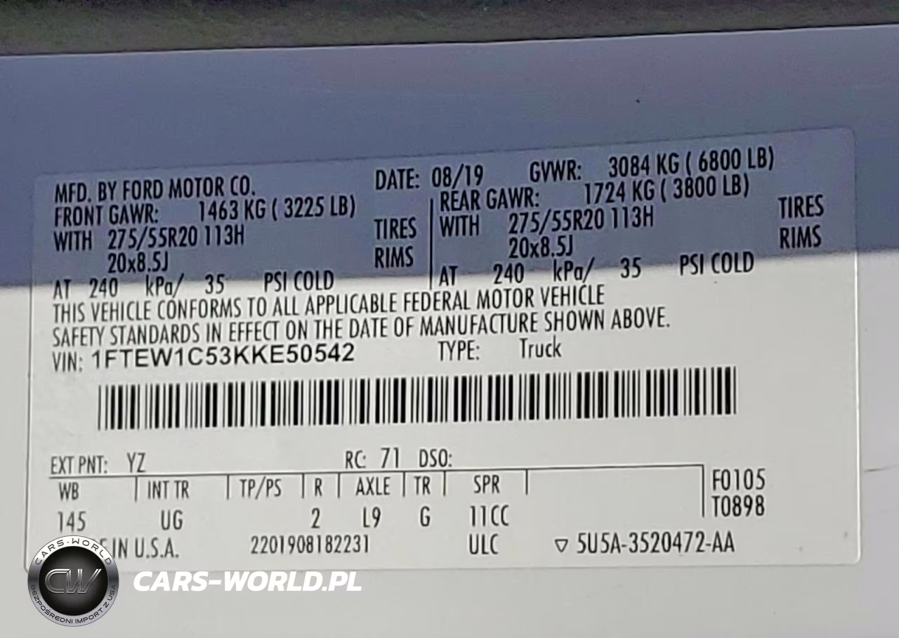 2019 Ford F150 VIN:1FTEW1C53KKE50542 - 12