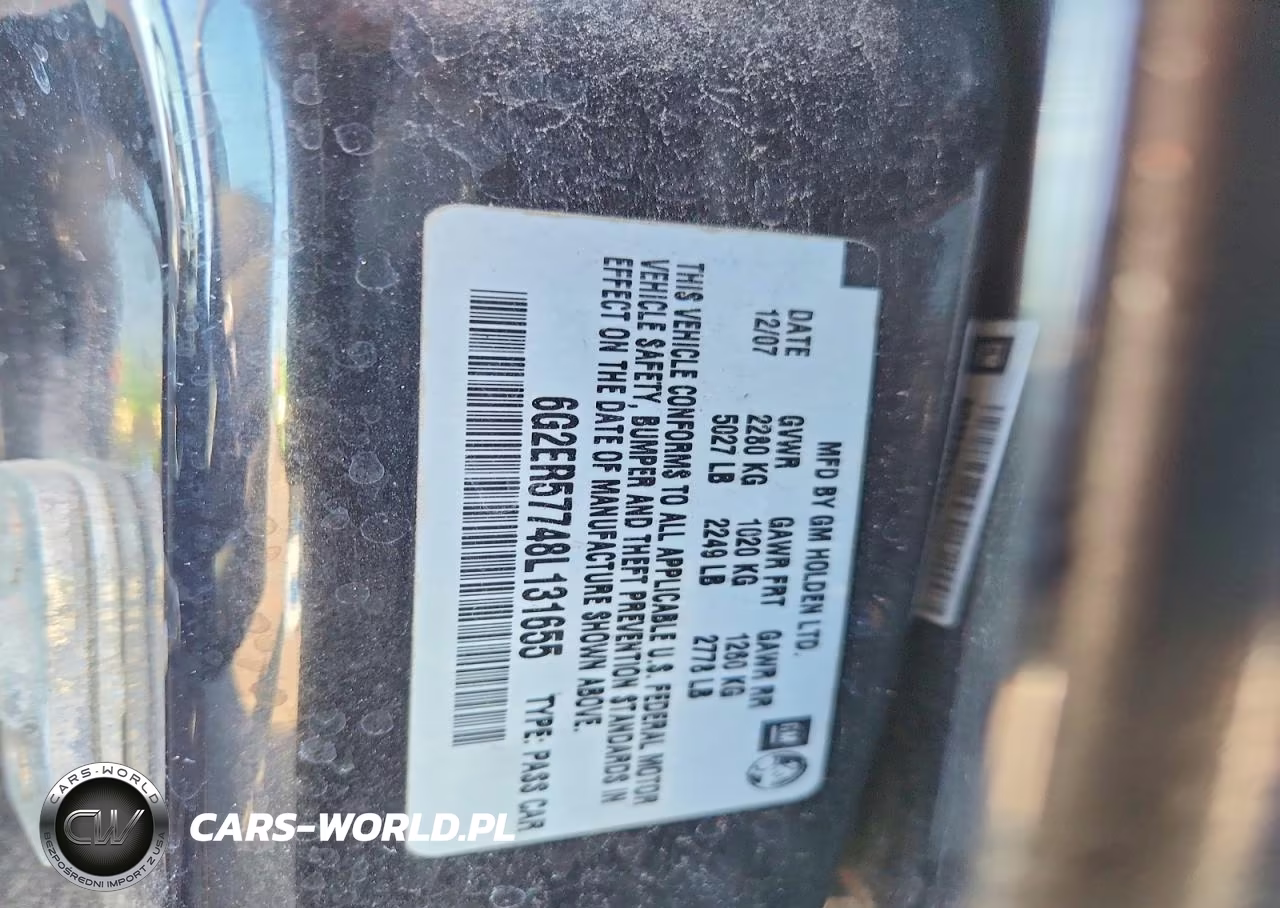 2008 Pontiac G8 VIN:6G2ER57748L131655 - 13