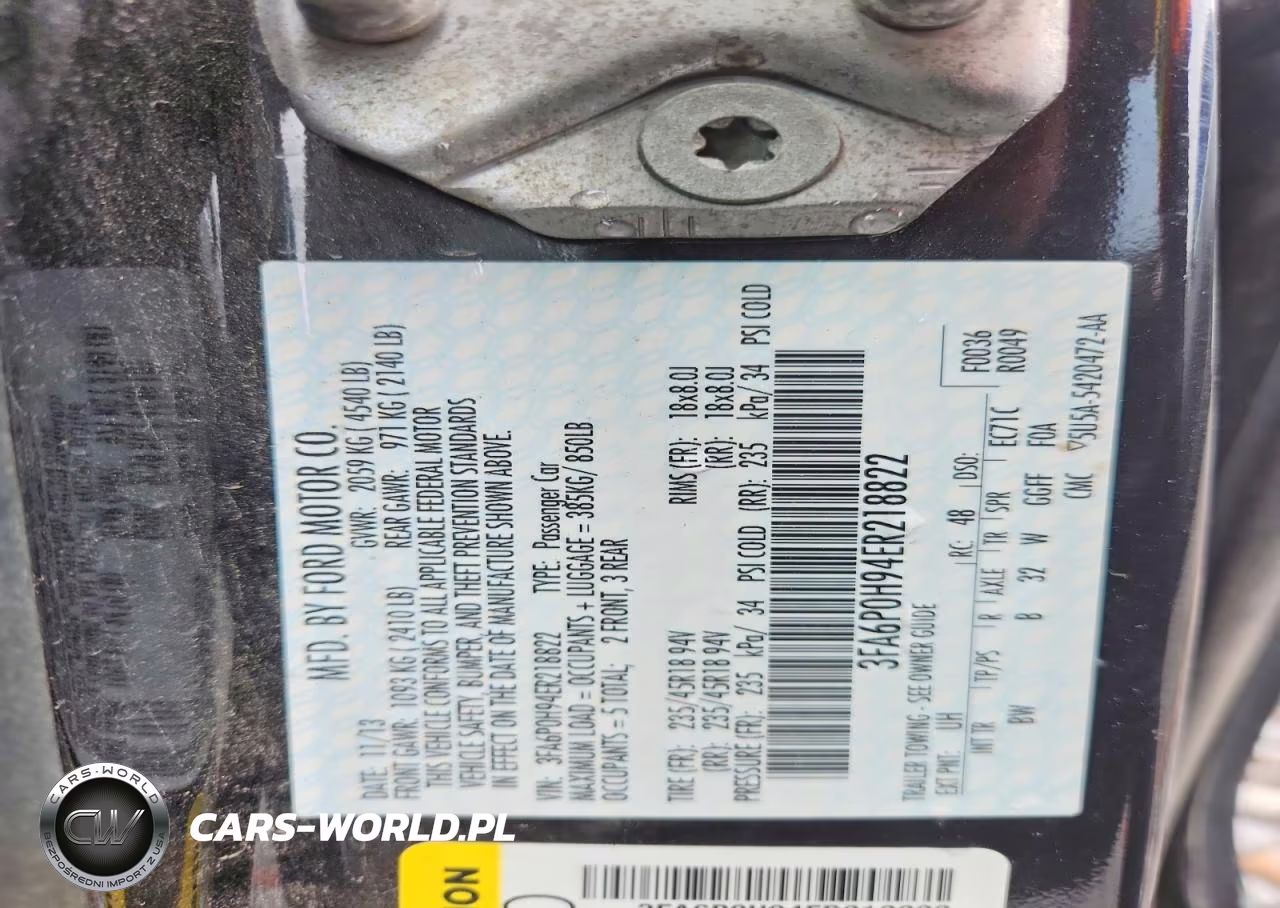2014 Ford Fusion Se VIN:3FA6P0H94ER218822 - 12
