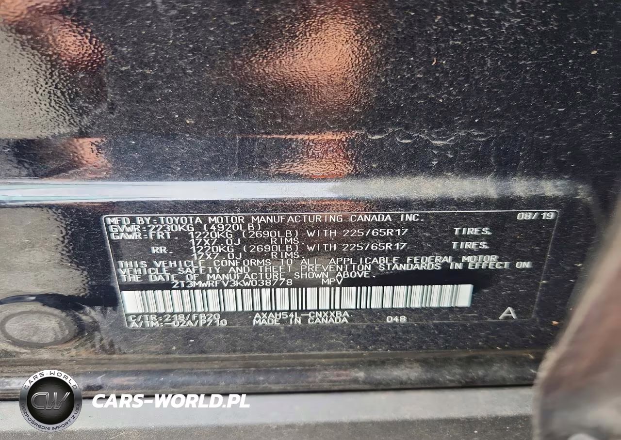 2019 Toyota Rav4 Le VIN:2T3MWRFV3KW038778 - 13