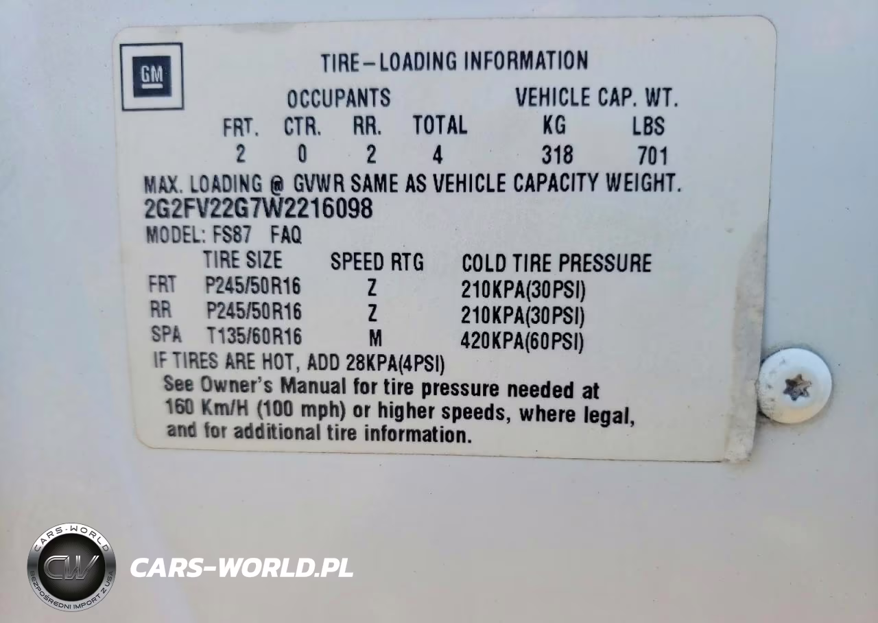 1998 Pontiac Firebird Formula-Trans Am VIN:2G2FV22G7W2216098 - 12