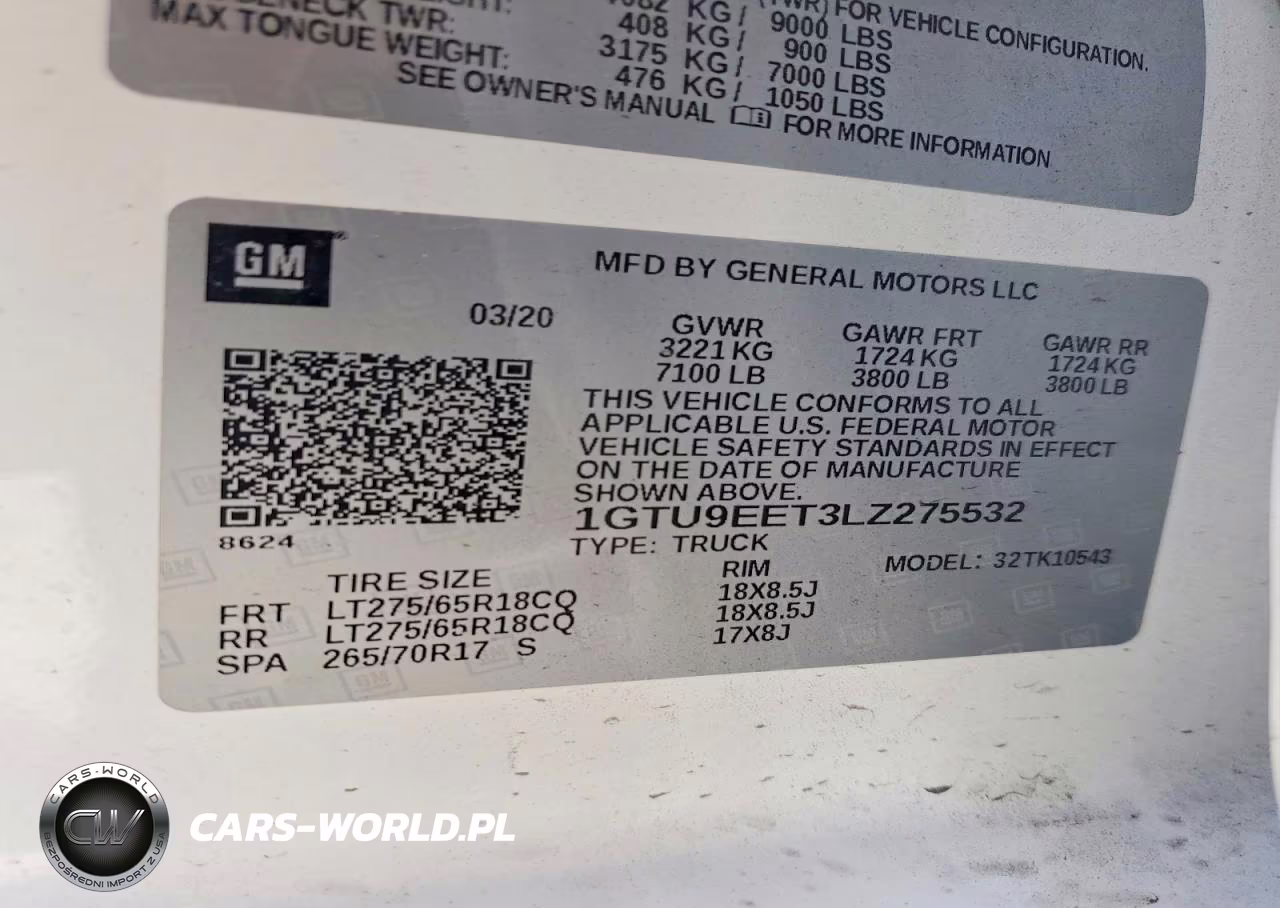 2020 GMC Sierra K1500 At4 VIN:1GTU9EET3LZ275532 - 12