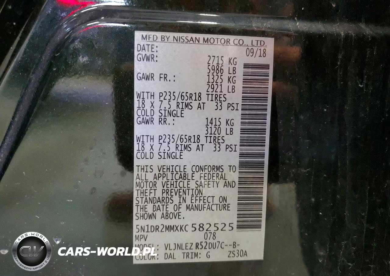 2019 Nissan Pathfinder Sv VIN:5N1DR2MMXKC582525 - 13