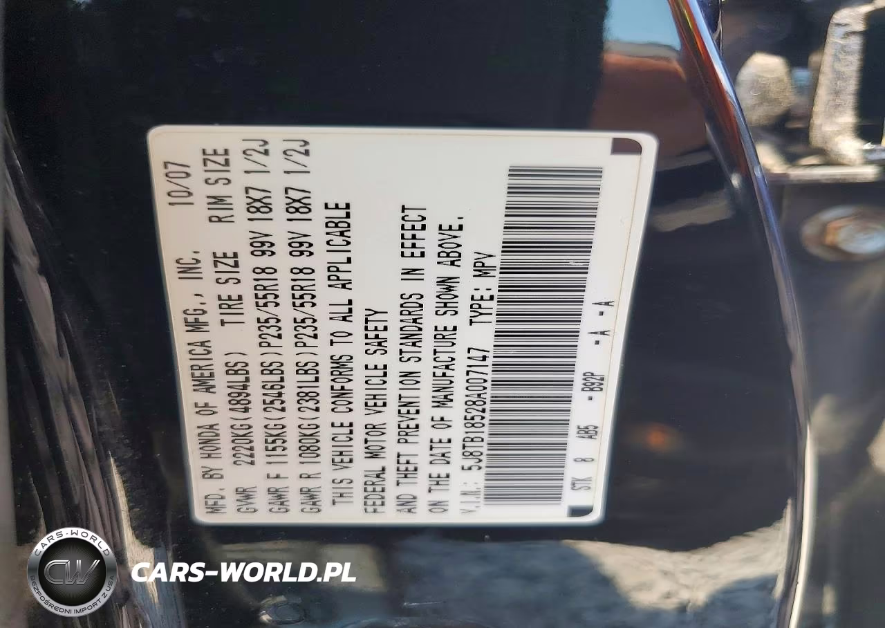 2008 Acura Rdx Technology VIN:5J8TB18528A007147 - 13