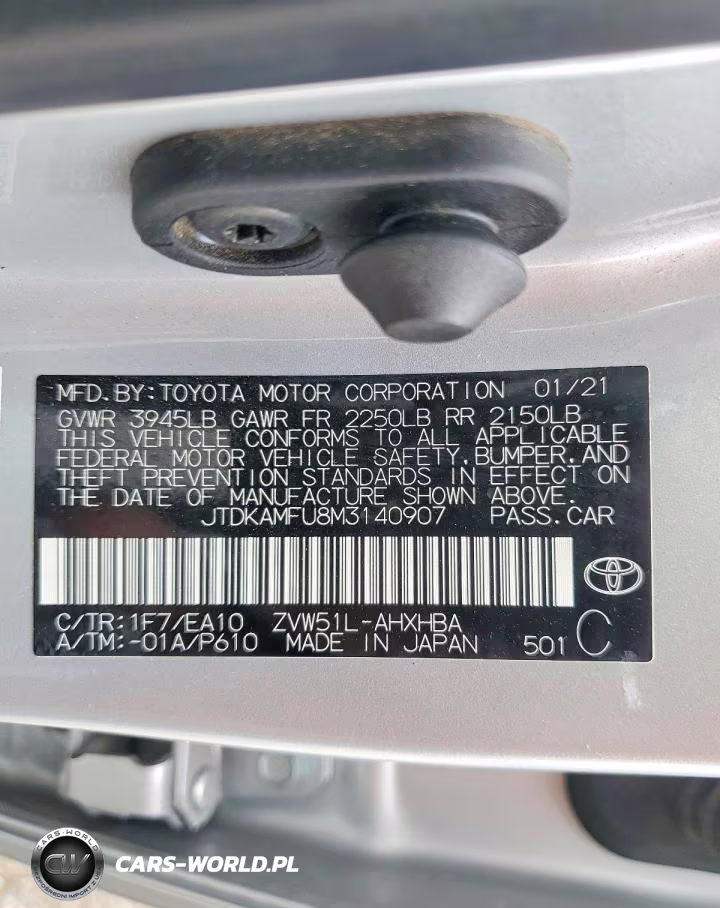 2021 Toyota Prius Xle VIN:JTDKAMFU8M3140907 - 13