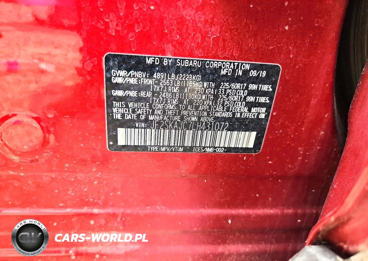 2020 Subaru Forester Premium VIN:JF2SKAJC7LH431072 - 12