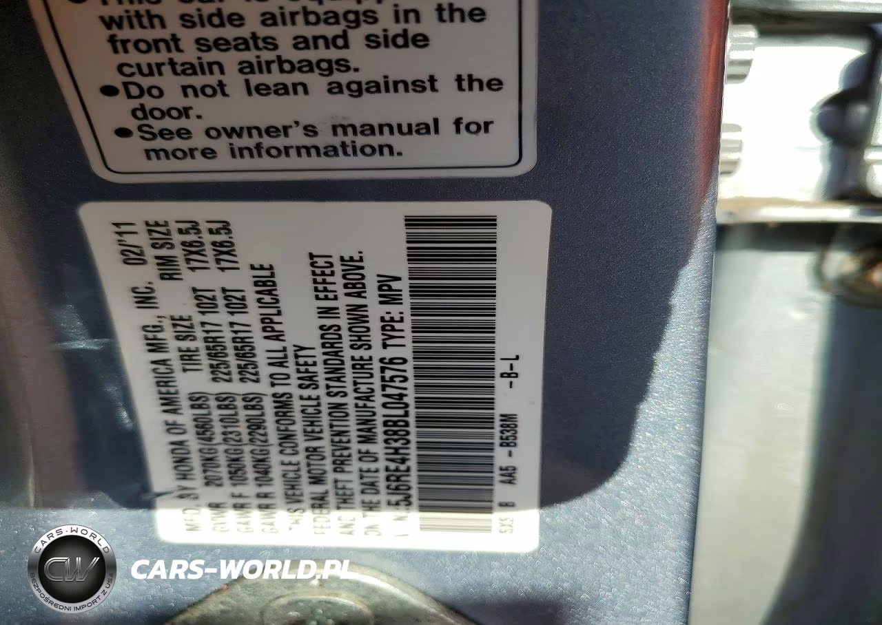 2011 Honda Cr-V Lx VIN:5J6RE4H38BL047576 - 13