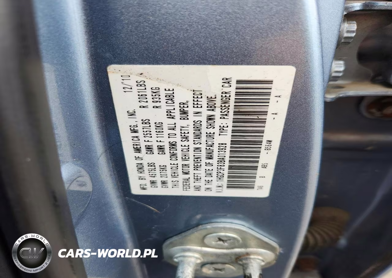 2011 Honda Accord Exl VIN:1HGCP3F83BA013928 - 12