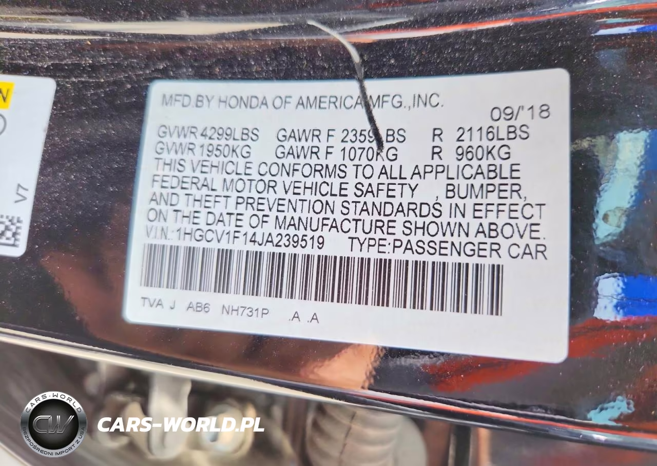 2018 Honda Accord Lx VIN:1HGCV1F14JA239519 - 12