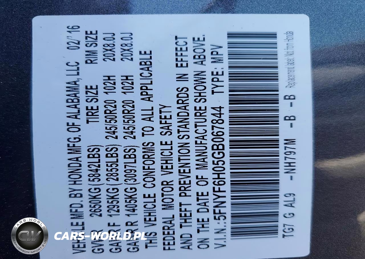 2016 Honda Pilot Elite VIN:5FNYF6H05GB067844 - 13
