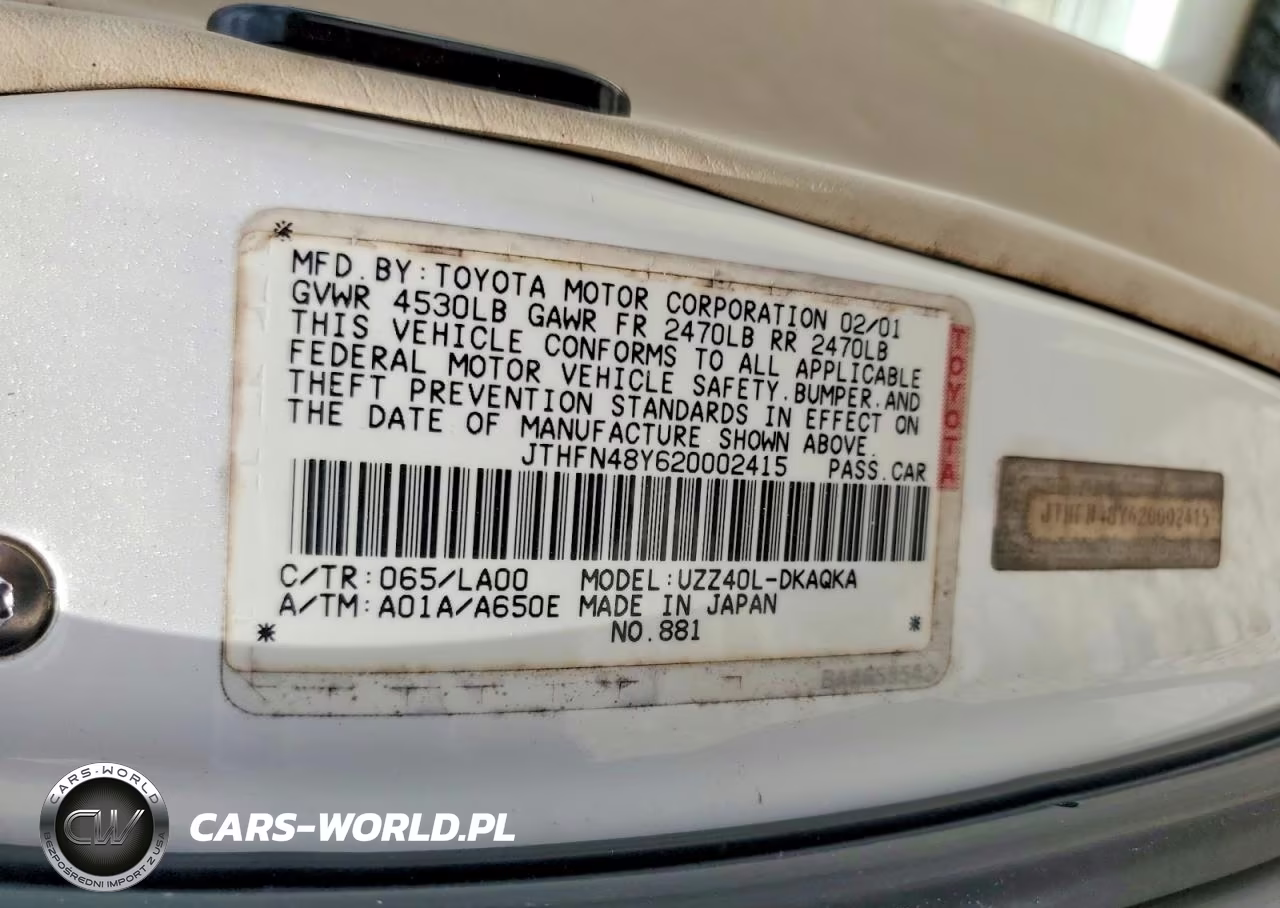2002 Lexus Sc 430 VIN:JTHFN48Y620002415 - 12