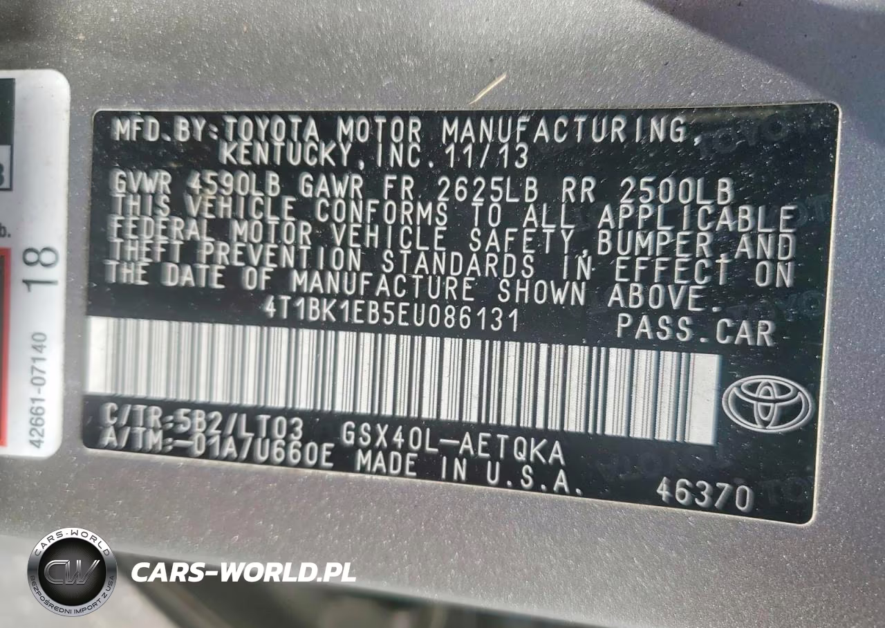 2014 Toyota Avalon Xle Touring VIN:4T1BK1EB5EU086131 - 12
