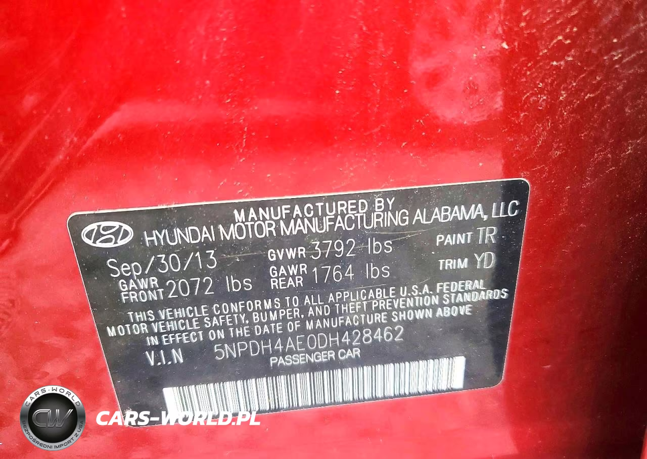 2013 Hyundai Elantra Gls VIN:5NPDH4AE0DH428462 - 12