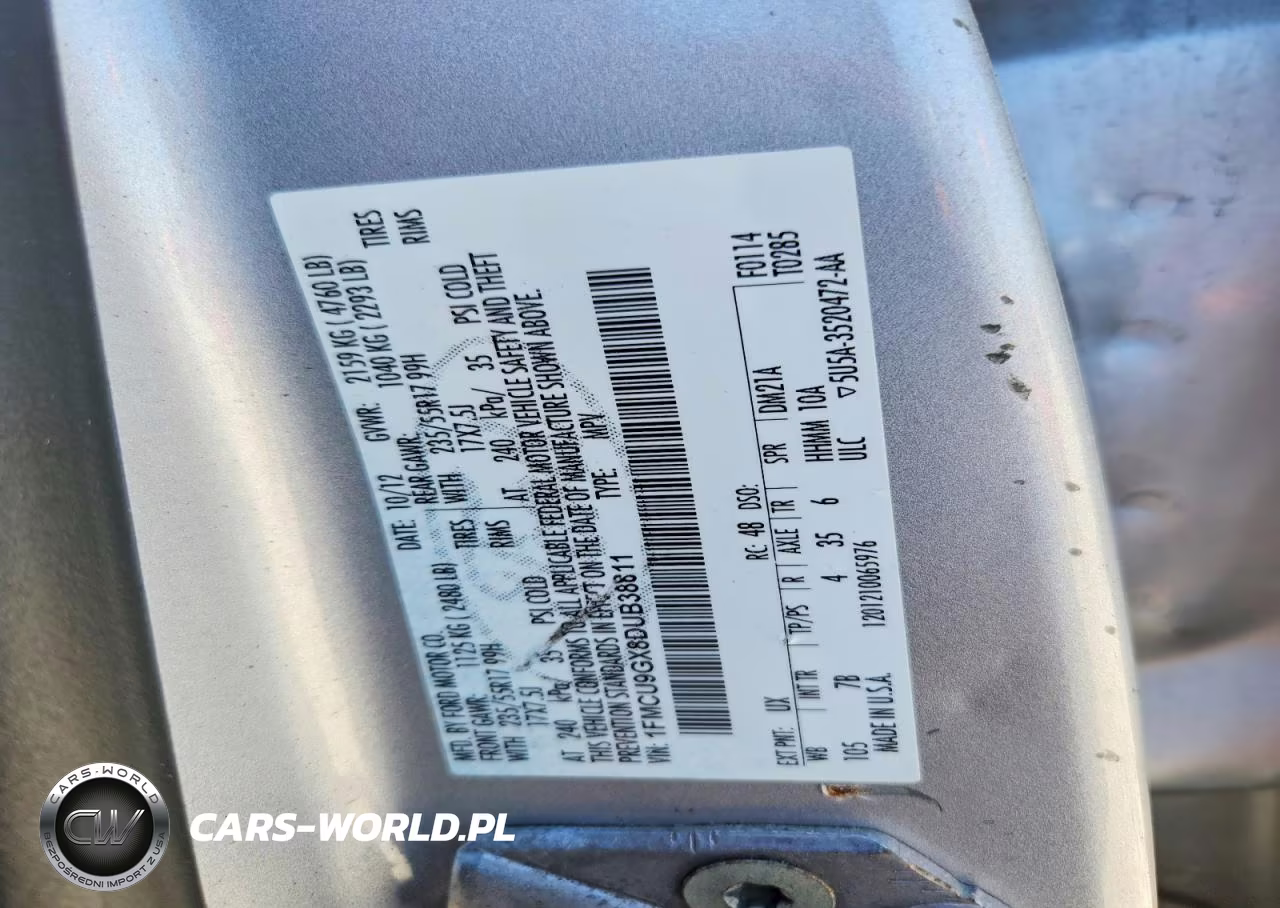 2013 Ford Escape Se VIN:1FMCU9GX8DUB38811 - 13