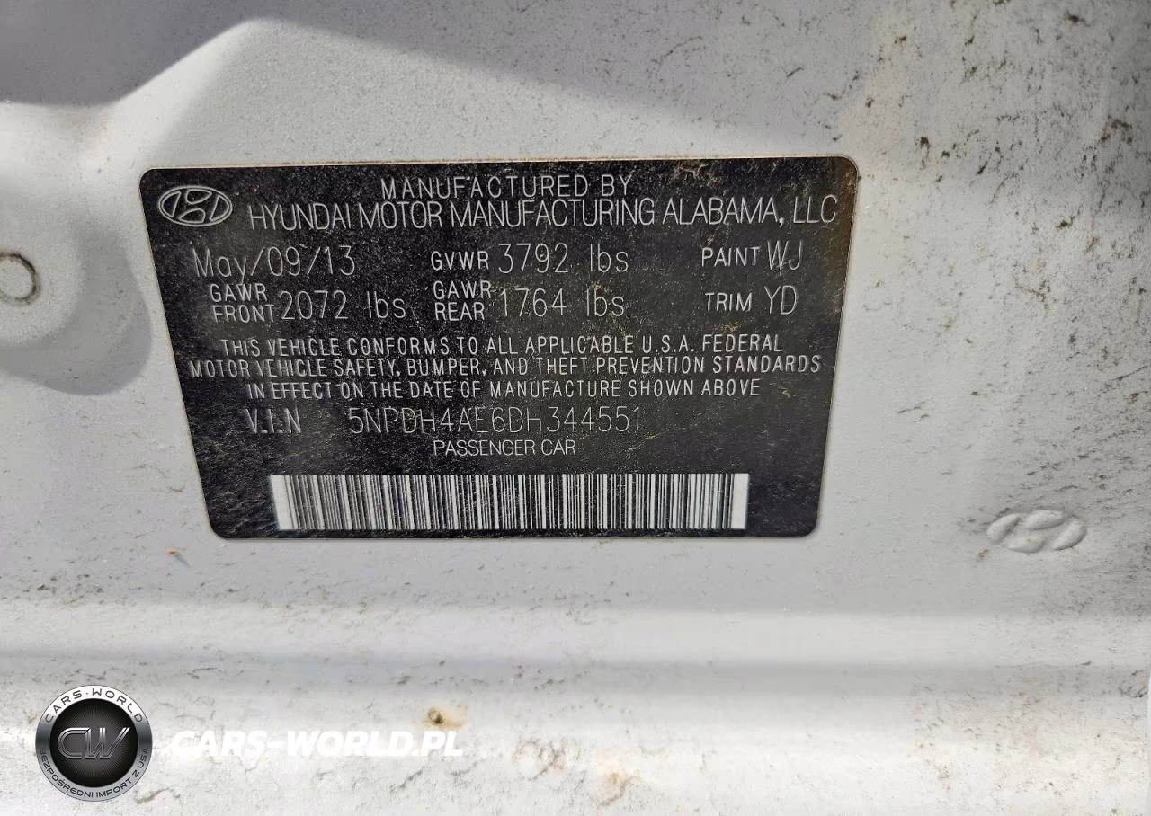 2013 Hyundai Elantra Gls VIN:5NPDH4AE6DH344551 - 12