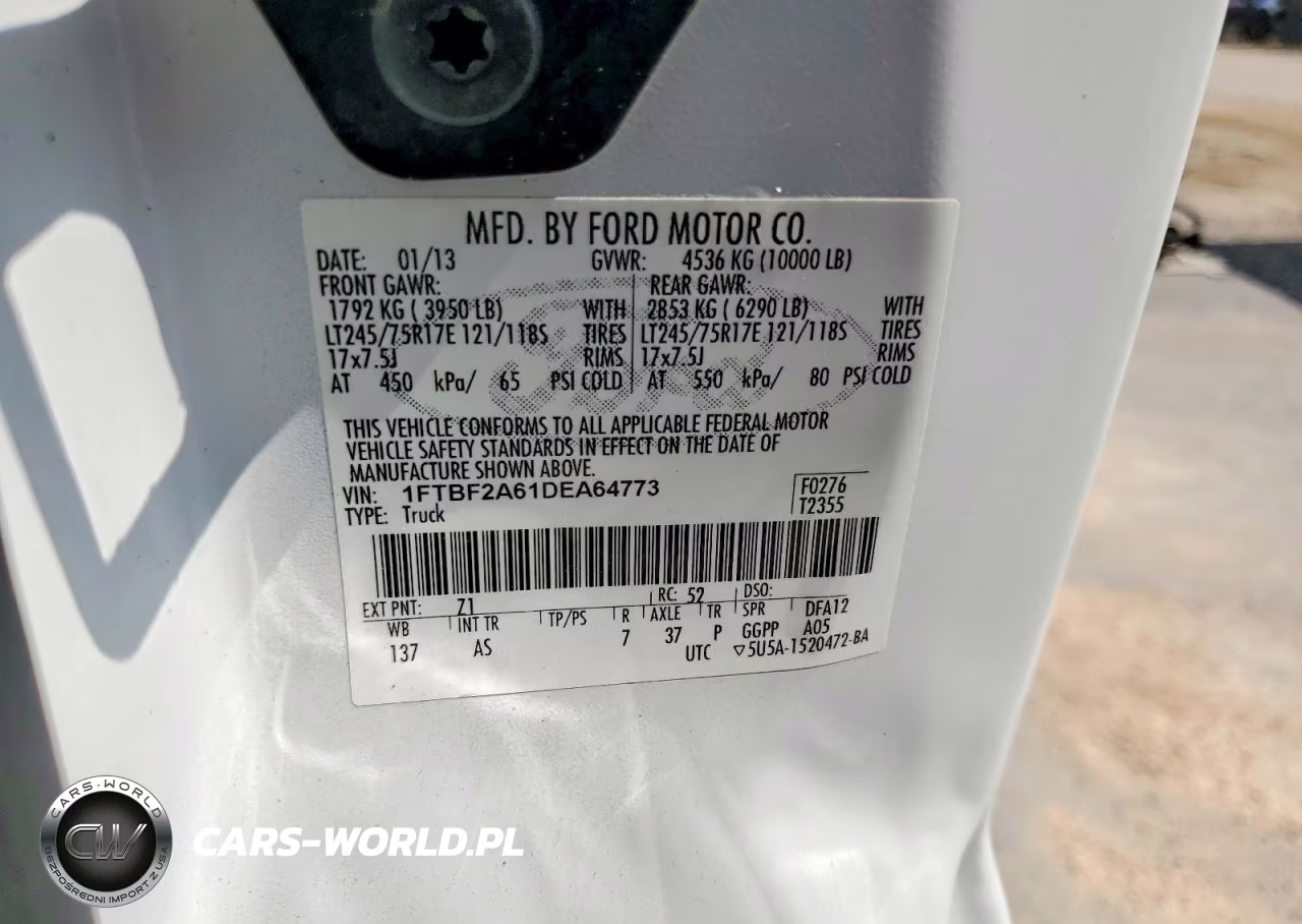 2013 Ford F250 Super Duty VIN:1FTBF2A61DEA64773 - 12