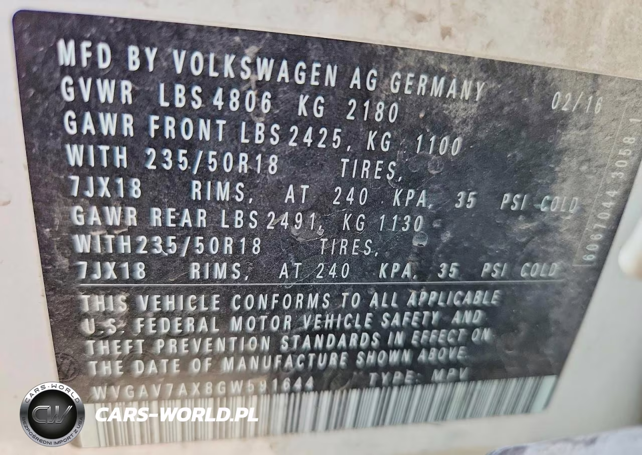 2016 Volkswagen Tiguan S VIN:WVGAV7AX8GW591644 - 13