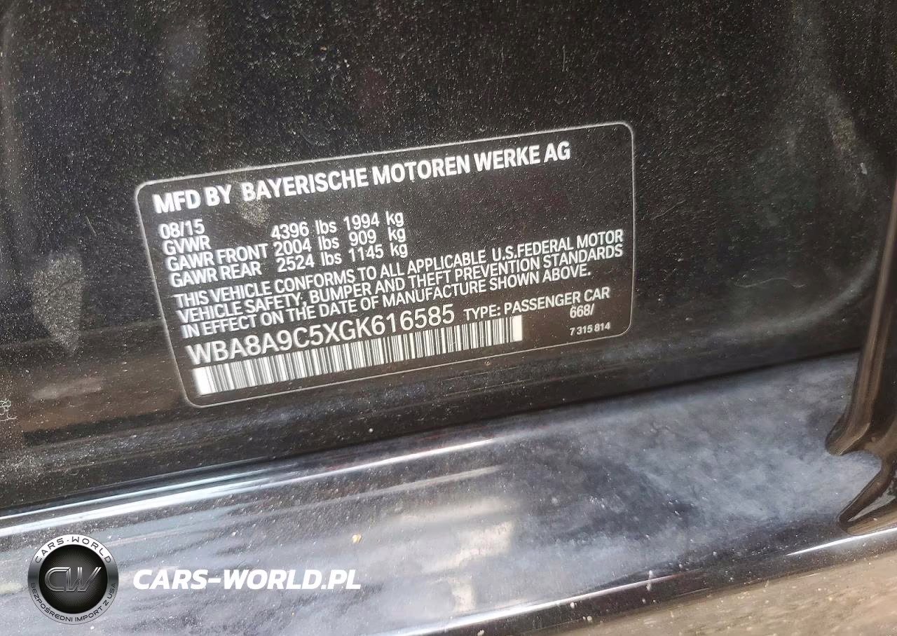 2016 BMW 320 I VIN:WBA8A9C5XGK616585 - 12