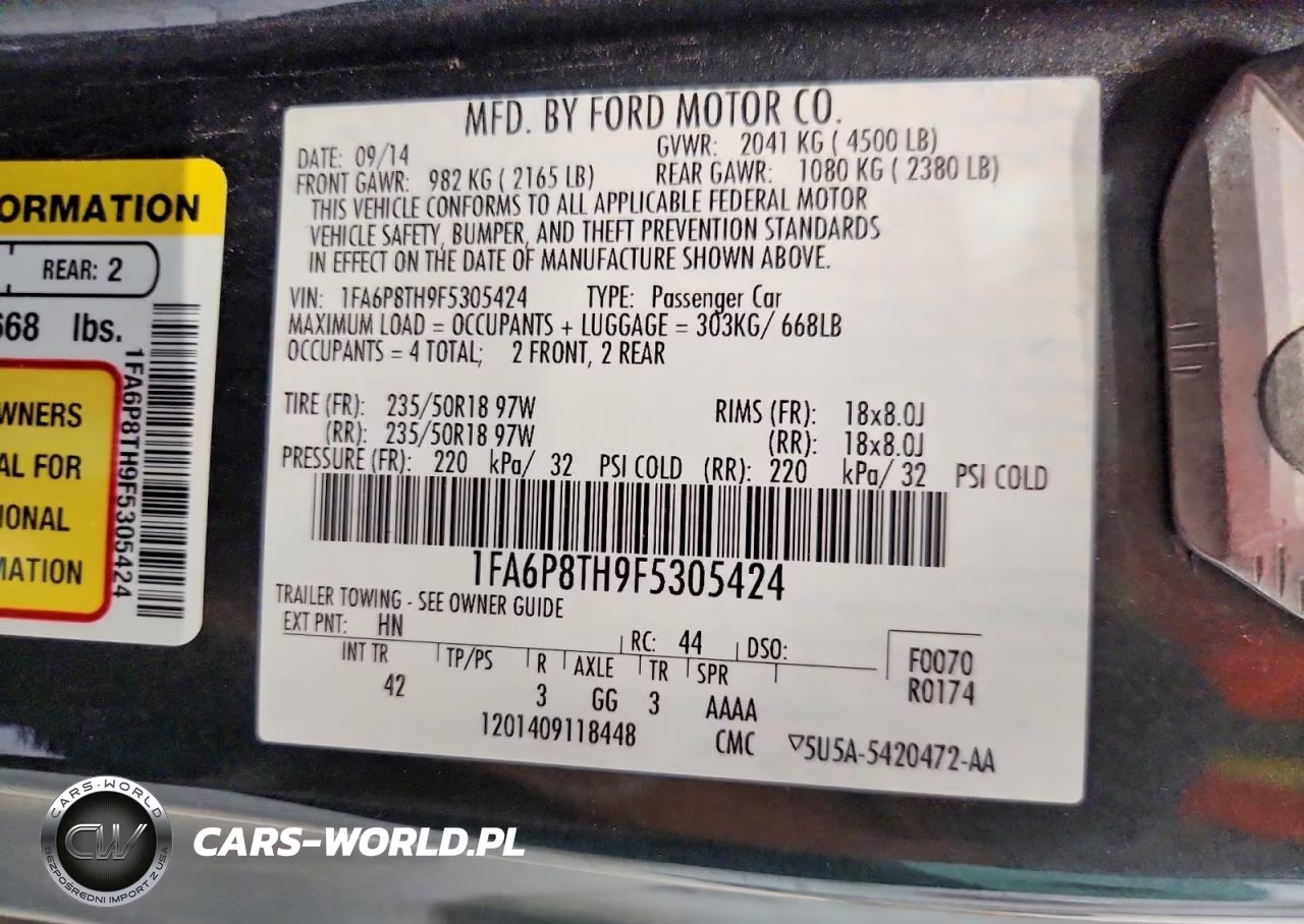 2015 Ford Mustang Ecoboost VIN:1FA6P8TH9F5305424 - 12