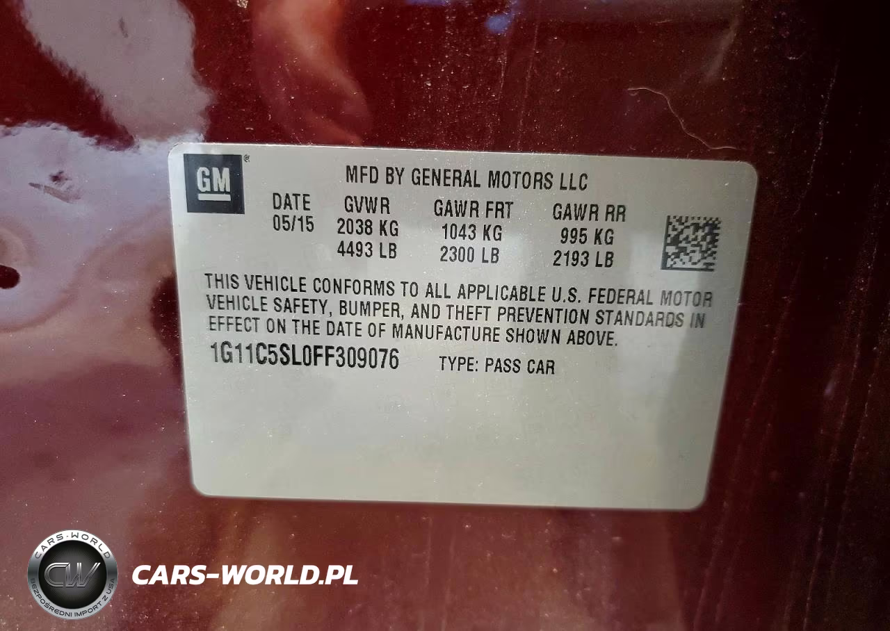 2015 Chevrolet Malibu 1Lt VIN:1G11C5SL0FF309076 - 12