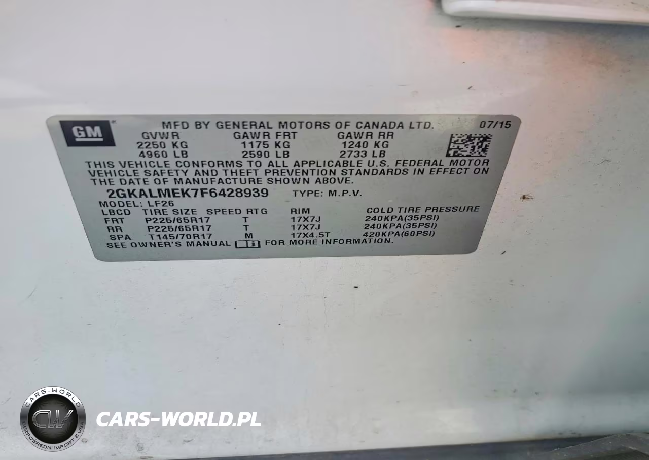 2015 GMC Terrain Sle VIN:2GKALMEK7F6428939 - 13