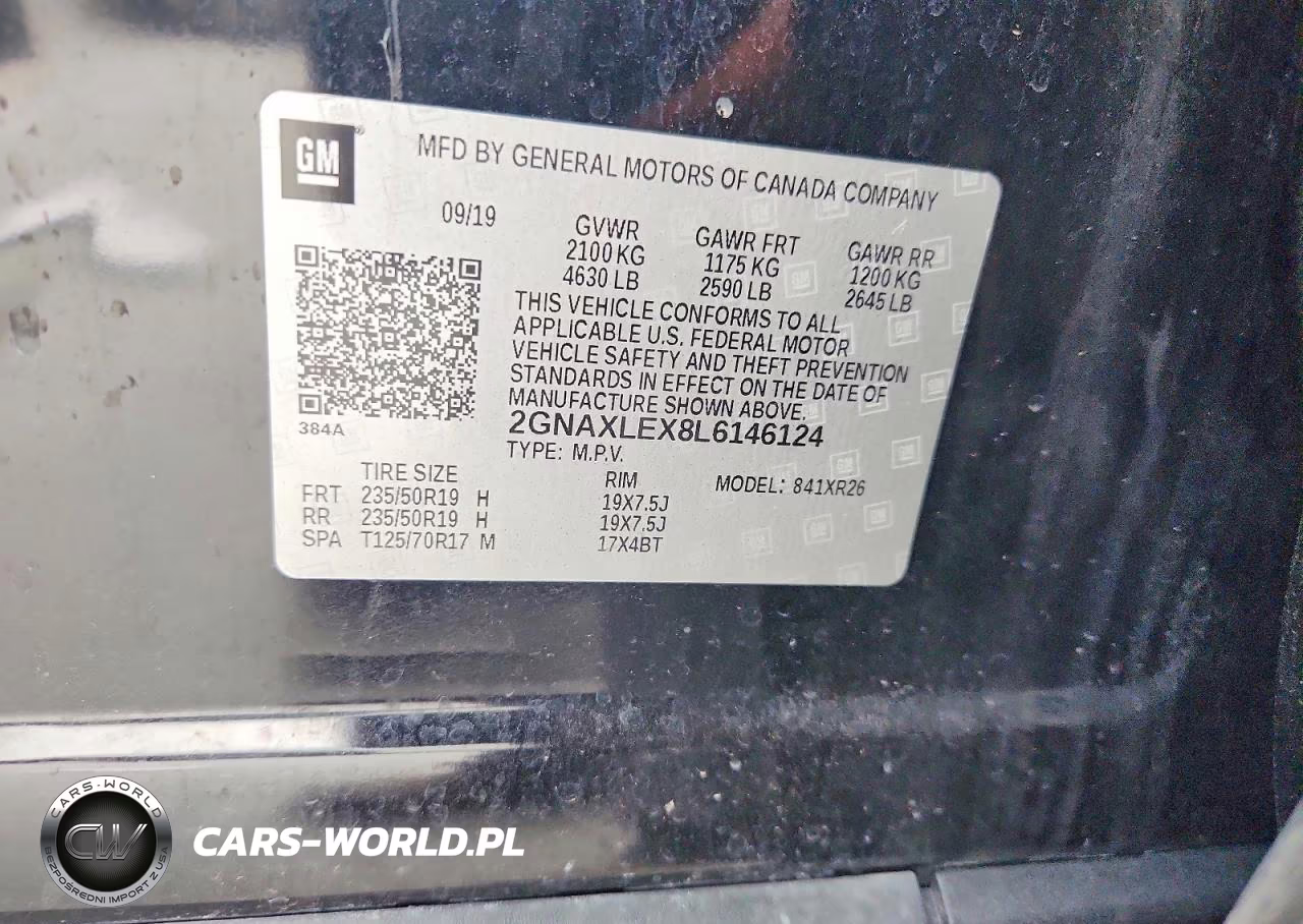 2020 Chevrolet Equinox Lt VIN:2GNAXLEX8L6146124 - 14