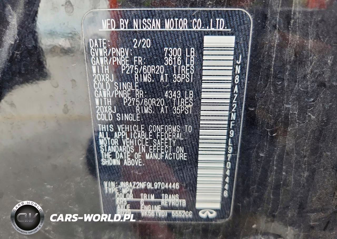 2020 Infiniti Qx80 Luxe VIN:JN8AZ2NF9L9704446 - 13