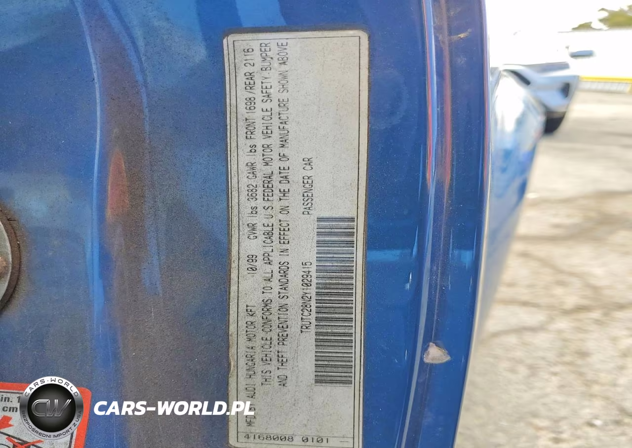 2000 Audi Tt VIN:TRUTC28N2Y1029415 - 12