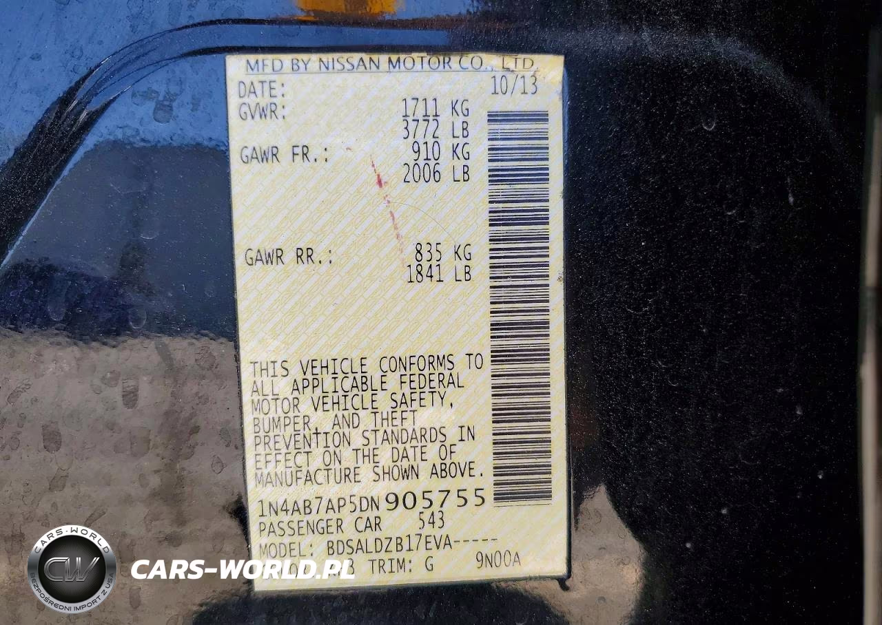 2013 Nissan Sentra Sv VIN:1N4AB7AP5DN905755 - 12